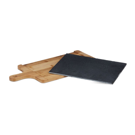 Serveerschaal met leistenen bord