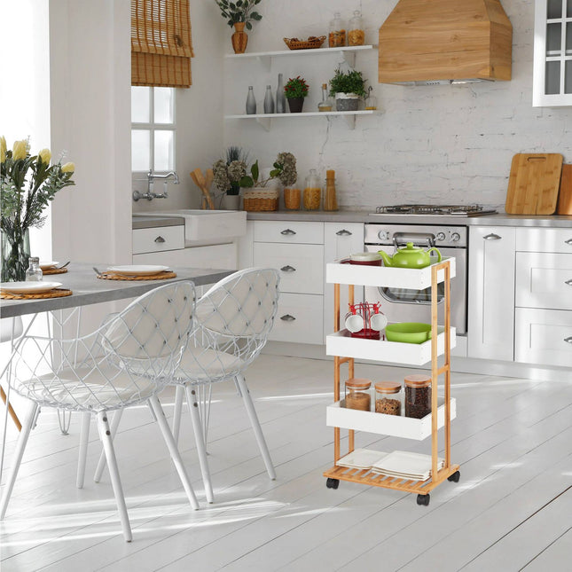 Serving trolley with 4 shelves