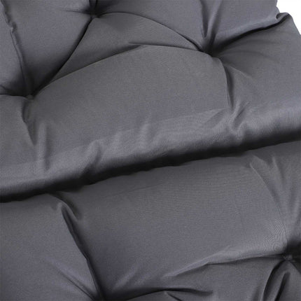 Set of 2 gray seat cushions for garden chair with low back