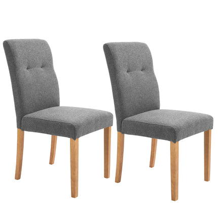Jídelní židle sada 2 ks, čalounění len-polyester, tmavě šedá