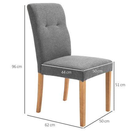 Jídelní židle sada 2 ks, čalounění len-polyester, tmavě šedá