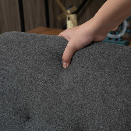 Jídelní židle sada 2 ks, čalounění len-polyester, tmavě šedá