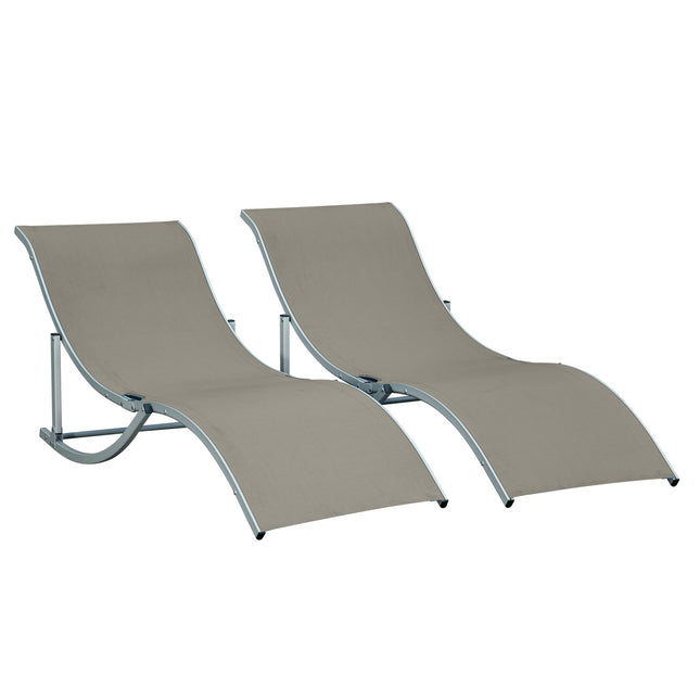 Sada ergonomických lehátek, hliníkový rám, světle šedá