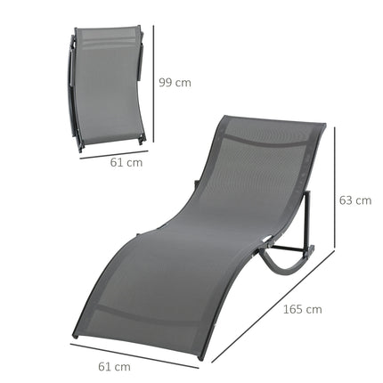 Sada 2 ks ergonomických lehátek, tmavě šedý textil
