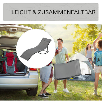 Sada 2 ks ergonomických lehátek, tmavě šedý textil