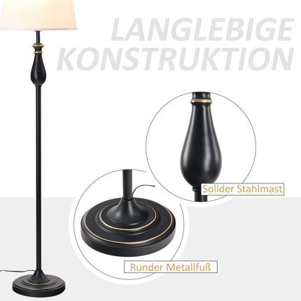 Vintage sada stolní a stojací lampy, kovová podstava, žárovky E27
