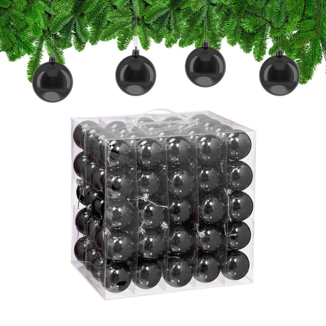 Sada 100 ks lesklých vánočních baněk