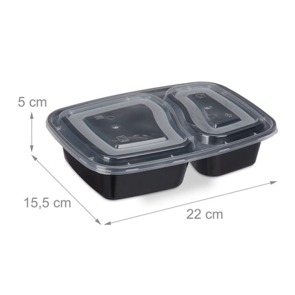 Sada 10 ks meal prep boxů, 2 přihrádky