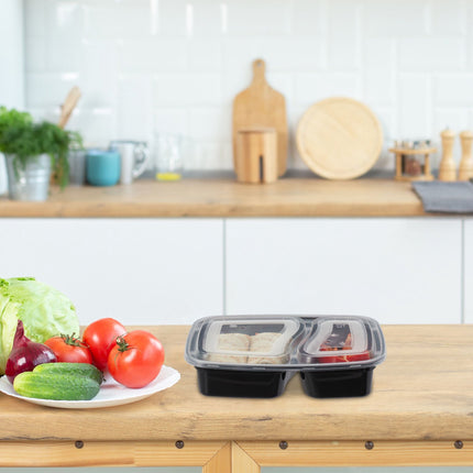 Sada 10 ks meal prep boxů, 2 přihrádky