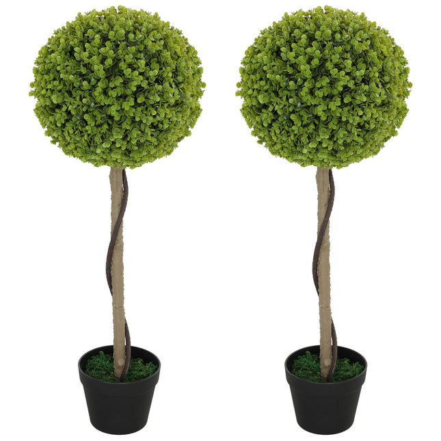 Umělý eukalyptus – výška 90cm, sada 2 ks, dekorativní