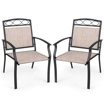 Set of 2 Brown Garden Chairs, Weatherproof & Ergonomic