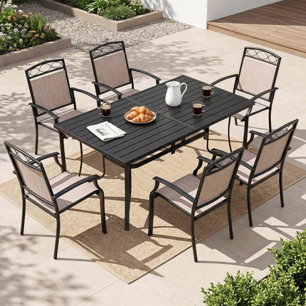 Set of 2 Brown Garden Chairs, Weatherproof & Ergonomic