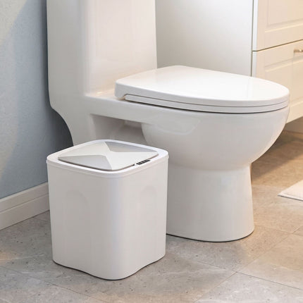 Set of 2 Cream Plastic Sensor Bins, 14L & 16L