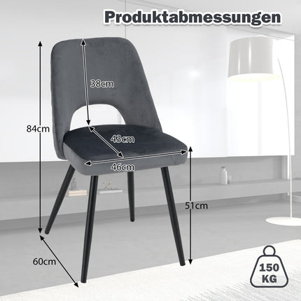 Sada 2 ks šedých jídelních židlí, čalouněné, nosnost 150 kg