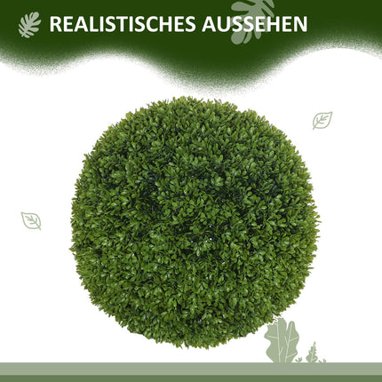 Set of 2 artificial boxwood balls 40cm for indoor/outdoor decor