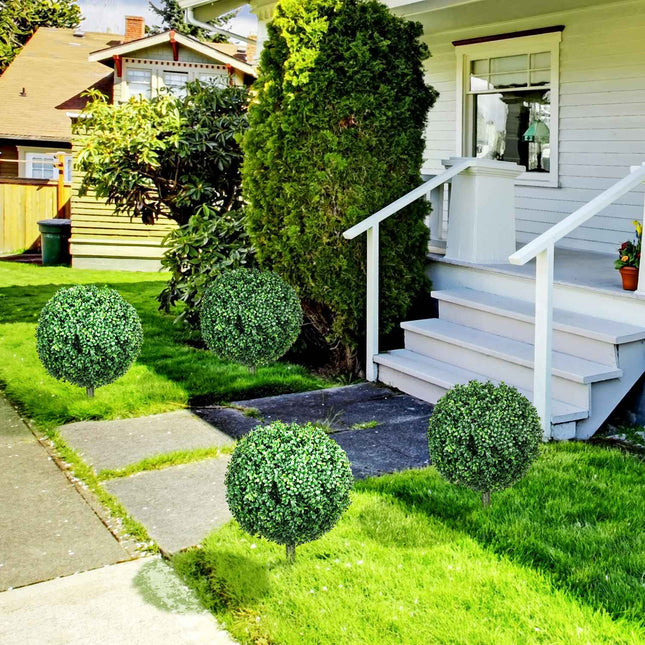 Set van 2 kunstbuxus groot 70 cm kunstplanten met UV-bescherming, kunstplanten zoals echte met grondpennen voor woonkamer, slaapkamer, kantoor, tuin, moderne decoratie