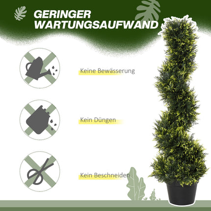 Large 90 cm spiral cedar plant in pot - indoor/outdoor decor