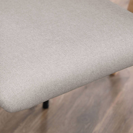 Beige upholstered dining chairs, set of 2 - Steel legs, 54x54x84 cm