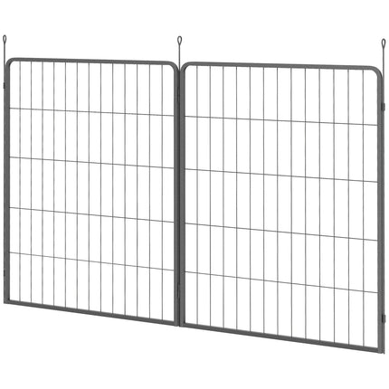 Ohrádka pro psy do exteriéru, sada 2 ks, ocel, 80x100 cm, černá