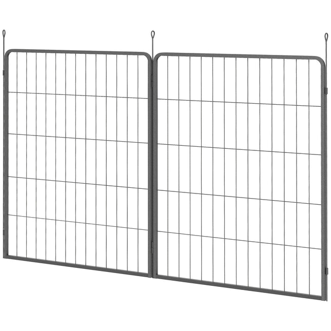 Ohrádka pro psy do exteriéru, sada 2 ks, ocel, 80x100 cm, černá