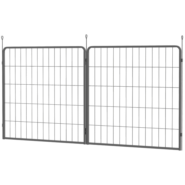 Außenhundezaunelemente, 2er-Set – 80 x 80 cm, schwarz