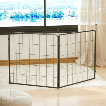 Venkovní plotové panely pro psy, sada 2 ks – 80 x 80 cm, černá