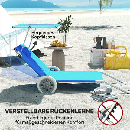 Sada skládacích zahradních lehátek, odolná proti povětrnosti, polohovatelná, modrá