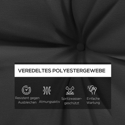 Podsedáky na zahradní židle, tloušťka 10 cm, tmavě šedý polyester