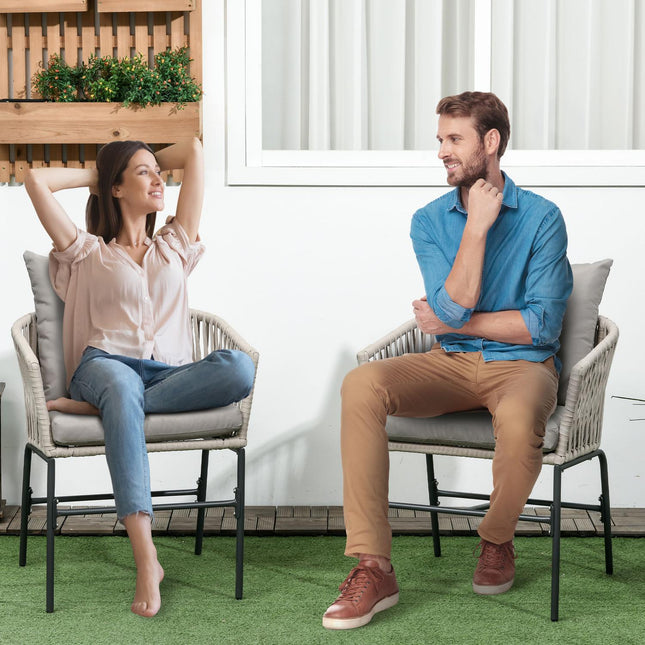 Kovové zahradní židle boho s podsedáky – sada 2 ks