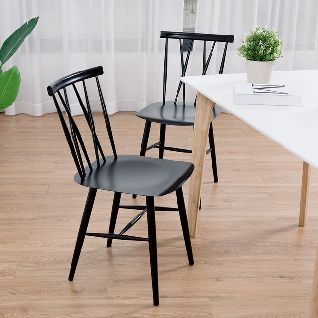 Sada 2 ks kovových jídelních židlí s výškou sedu 43,5 cm, opěradlo ve tvaru X, balení 2 ks industriální trattoria židle