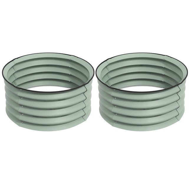 Set van 2 verhoogde bedden van staal, plantenbed, koudframe, tuinbed, bloembak, stapelbaar, plantenbak, groentebed, diameter 60 x 30 cm voor tuin, balkon, plantenpot voor bloemen, planten, groenten