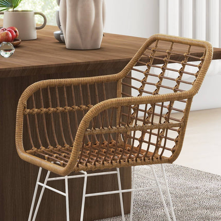 Jídelní židle z ratanu, ergonomické, nosnost 120 kg, boho styl