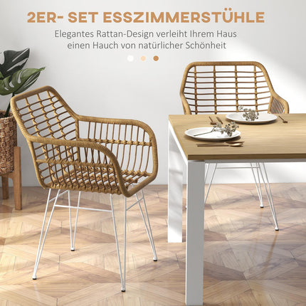 Jídelní židle z ratanu, ergonomické, nosnost 120 kg, boho styl