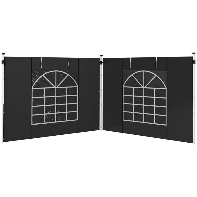 Černé vodotěsné boční panely k pavilonu - 3x3/3x6 m, ochrana proti větru