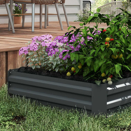 Steel garden beds with cold frame, 100x100x30 cm