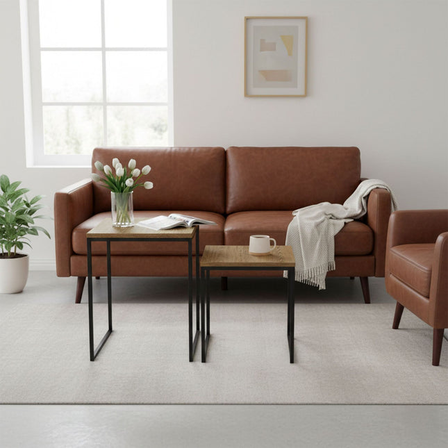 2er-Set Couchtische in Holzoptik