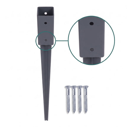 Set of 4 Stainless Steel Drive-In Post Anchors, 61 x 750 mm
