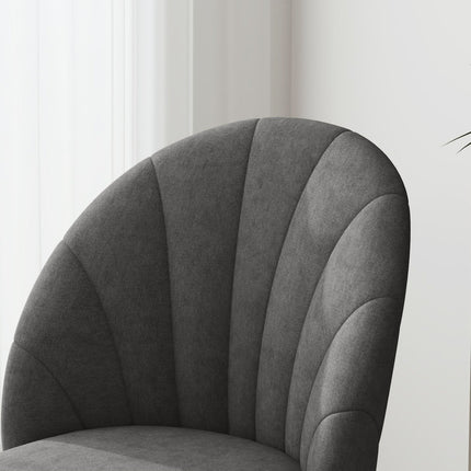 Sada 4 ks sametových jídelních židlí, ergonomické, tmavě šedá