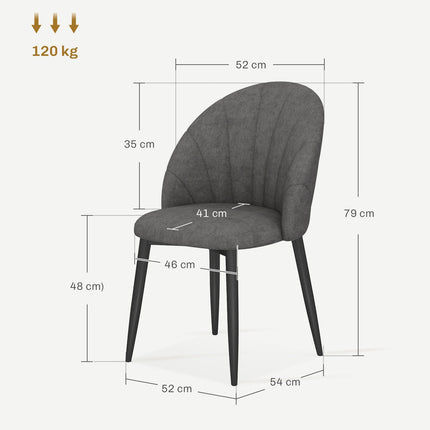 Sada 4 ks sametových jídelních židlí, ergonomické, tmavě šedá