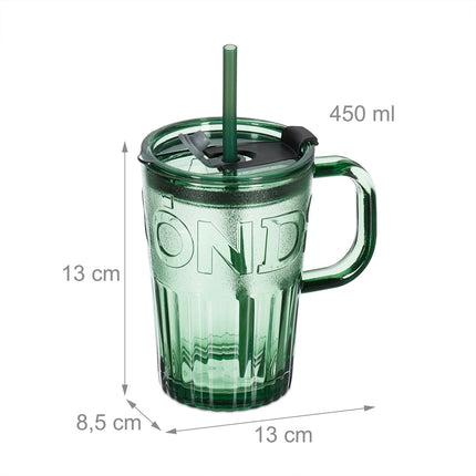 Set of 4 drinking glasses with handles