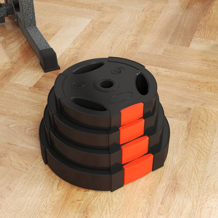 Weight set for dumbbell, 2 pairs with 30 mm plates, black