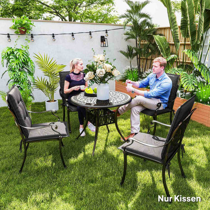 Dark gray Outdoor Indoor cushions, Set of 4, 108x50x5 cm