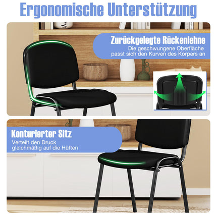 Sada 5 ks černých stohovatelných recepčních židlí s ergonomickou oporou