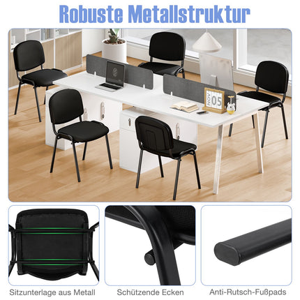 Sada 5 ks černých stohovatelných recepčních židlí s ergonomickou oporou
