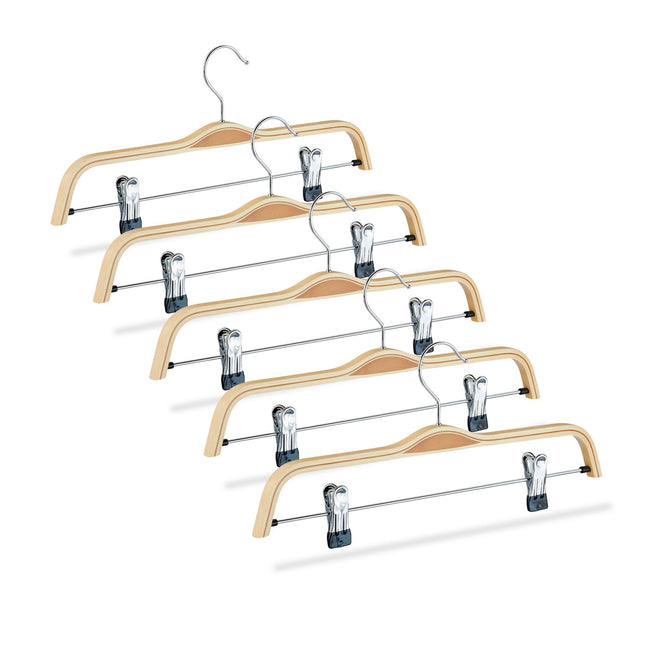Set van 5 houten broekhangers