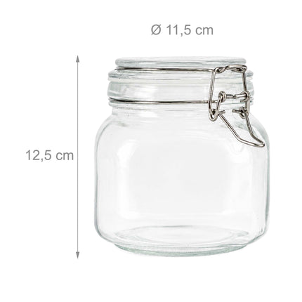 Sada 6 ks skleněných zavařovacích sklenic se vzduchotěsnými víčky, 750 ml
