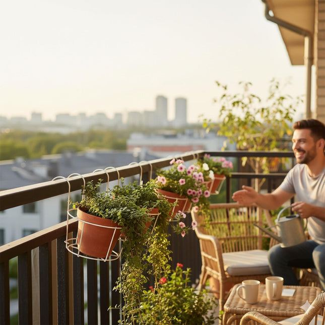 Sada 6 ks závěsných truhlíků s háčky na balkon