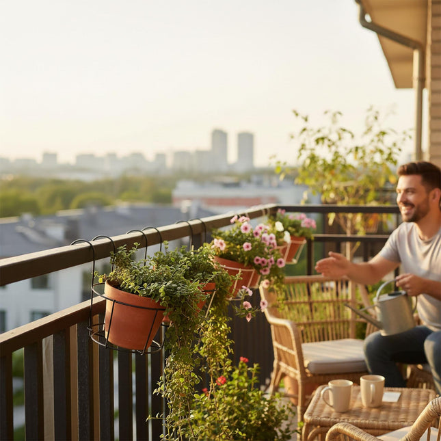 Sada 6 ks závěsných truhlíků s háčky na balkon