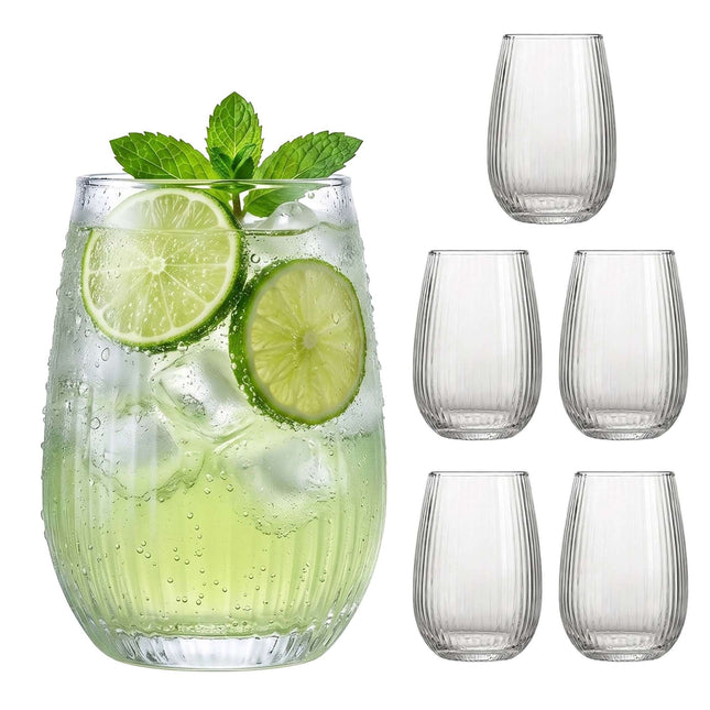 Sada 6 ks průhledných skleněných sklenic, objem 400 ml