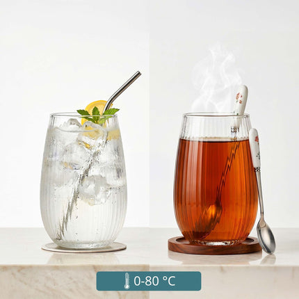 Sada 6 ks průhledných skleněných sklenic, objem 400 ml